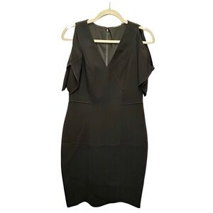 NWT Elie Tahari Lourdes Cold Shoulder Black Dress – Size 4 | MSRP $398